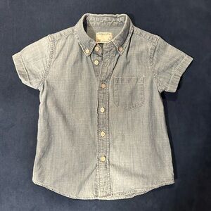 Crewcuts Girl’s Light Blue Chambray Short-Sleeve Button-Down Shirt